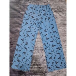 Haystacks‎ Abstract Print Blue Casual Pants Michigan Comfort Wide Leg Trousers
